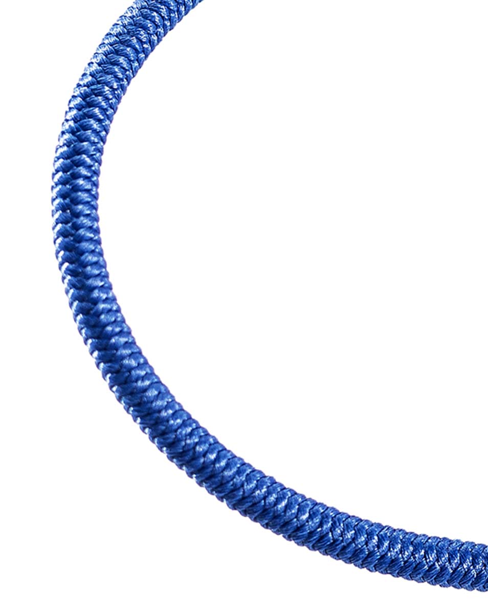 JUMBO-TEXTIL || Unsere Produkte - Schmalgewebe: Produktfoto einer blauen Flechtkordel vor weißem Hintergrund